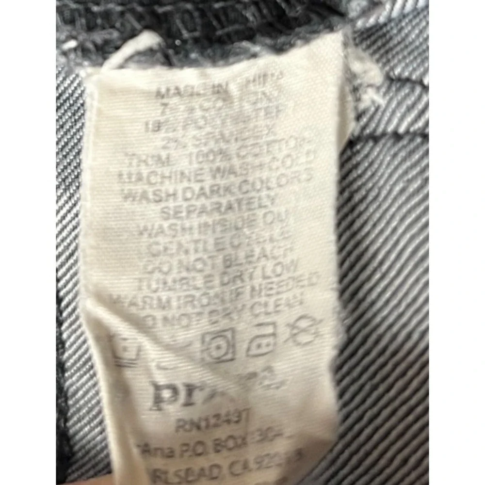 PrAna Kara Jeans Women Size 6 Gray Chevron Pattern Skinny Low Rise Stretch 30x31